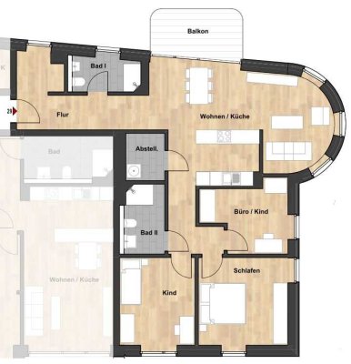 4-Raum-Wohnung, Neubau, Barrierefrei, TG, EBK - WE 22/29