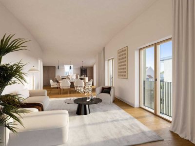Neubauwohnung mit Penthouse-Charakter. Großzügig und stilvoll.