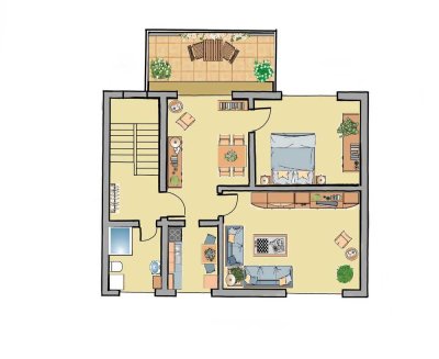 Kernsanierte 3-Zimmer-Wohnung mit Balkon in Höhn