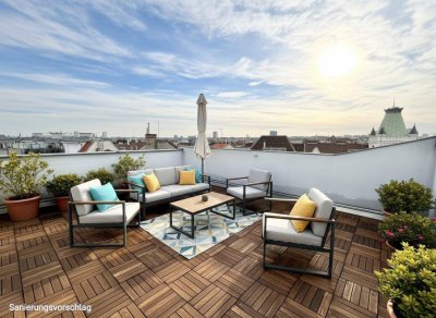 Rohdiamant im Dachgeschoss – Loftartige Eigentumswohnung mit Entwicklungsspielraum in unmittelbarer U4 Nähe