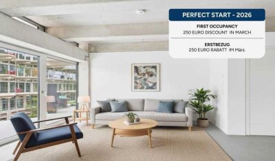 Mietrabatt - Erstbezug: 2-Zimmer Wohnung mit EBK & Balkon, 5 Min. zur U5