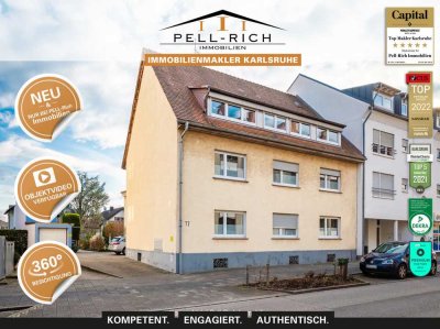 VOLLES PAKET: Gepflegtes und teilvermietetes 5-Familienhaus mit Garage in Karlsruhe-Grünwinkel