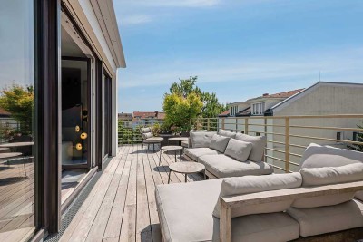 Einzigartige Wohnung mit umlaufender Terrasse, Kamin und luxuriösem Ausbau