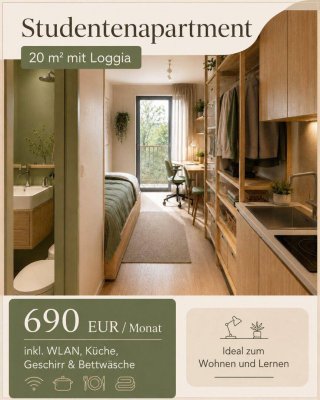 Studentenzimmer mit Küche