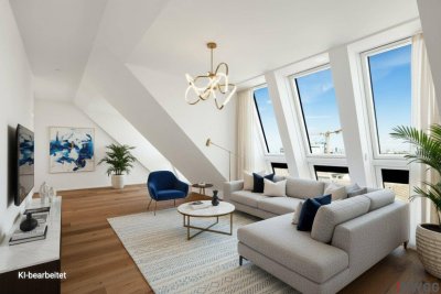 ERSTBEZUG - Großzügige Dachgeschosswohnung mit Weitblick in zentraler Lage mit Dachterrasse und Balkon