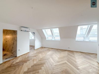 Elevate 1090 – Erstbezug: Luxus Dachgeschoss - Maisonette Wohnung (klimatisiert) mit Balkon und Terrasse nahe U6 Alser Straße, AKH!