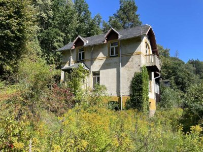 Denkmalgeschütze Villa der ehem. Patentpapierfabrik in Amtsberg südlich von Chemnitz auf ca. 2.800m²