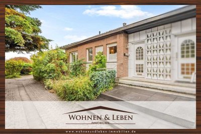 LEBEN AUF EINER EBENE: gemütlicher Reihenbungalow mit Garten & Garage, im beliebten Wesel-Blumenkamp