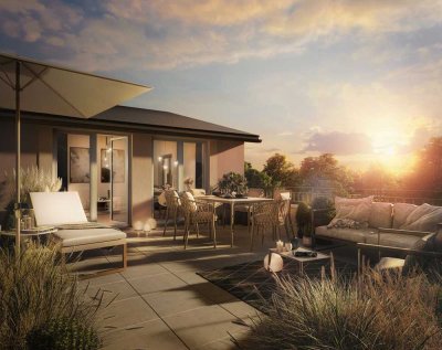 *** EINZIGARTIGE DACHGESCHOSS OASE MIT 3 TERRASSEN – stilvoll & naturnah ***