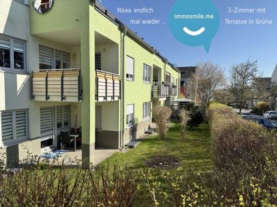 3-Raum-Erdgeschoss Wohnung • Aussenterrasse • Grüna • Tiefgarage • modernes Laminat • beliebte Lage