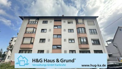 FREI! Gepflegte 4-Zimmerwohnung mit 2 Balkonen, Tageslichtbad und Garage zentrumsnah in Rastatt