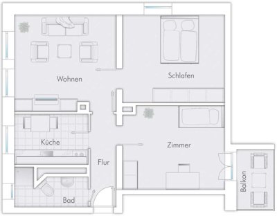 renovierte 3 Zimmerwohnung mit Küche
