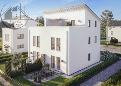 Dachterrasse, 3 Etagen DHH in der Stadt bauen