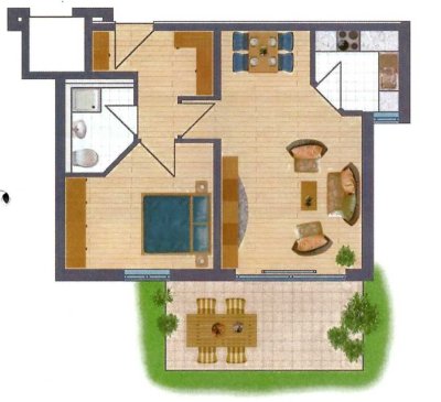 Stilvolle 2-Zimmer-Souterrain-Wohnung frisch renoviert mit EBK im Herzen Herrenbergs