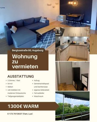 Moderne 2,5-Zimmer-Wohnung in Uninähe (2,5-ZKB) - Voll möbliert mit Balkon und Tiefgaragenstellplatz