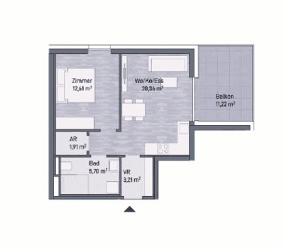 -8,5 % Baustartaktion! 2 Zimmer Anlegerwohnung (43,79m²) mit Balkon - Grazer Stadtlage