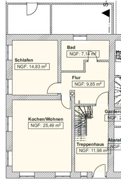 Schöne und vollständig renovierte 2-Zimmer-Erdgeschosswohnung in Huglfing