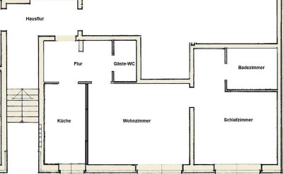 Charmante 2-Zimmer-Wohnung mit Gäste WC