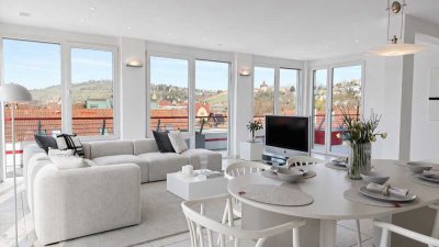 Außergewöhnliches Penthouse mit Rundumblick in alle Himmelsrichtungen