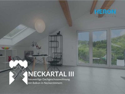 NECKARTAL III - Neuwertige Dachgeschosswohnung mit Balkon und Garage in Neckarzimmern