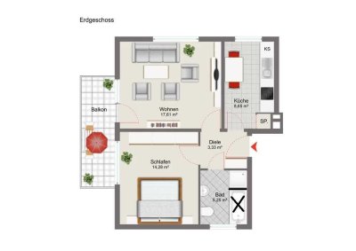 51m² - Wohnung - renoviert/saniert inkl. Stellplatz