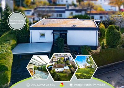 Bungalow in Balingen-Weilstetten – Sonnengrundstück, großer Garten, Garage & erneuertes Flachdach!