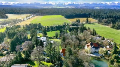 Idyllisches Grundstück nahe des Starnberger Sees. Weitblick mit Vision.