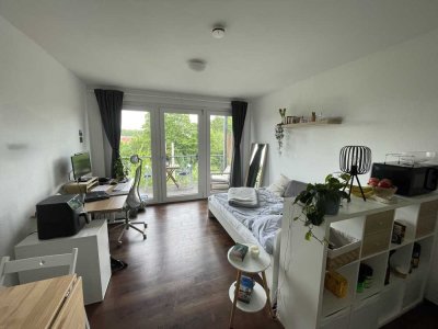 Wohnen auf Zeit in möblierter 1-Zimmer-Wohnung in Efferen mit Balkon und Auto-Stellplatz