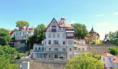 Exklusive Terrassenwohnung mit weitläufigem Ausblick in der historischen Villa an der Berglehne