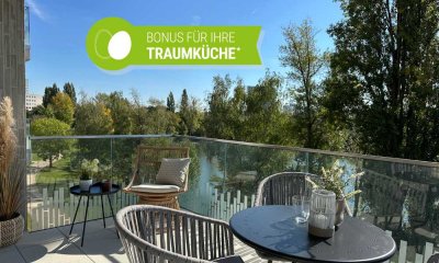 Startklar wohnen: Küchenbonus inklusive! 4-Zi.-Wohnung mit 2 Bädern, Balkon & unverbaubaren Seeblick