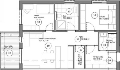 Erstbezug: exklusive 3-Zimmer-Erdgeschosswohnung mit Balkon in Karlsbad (Spielberg)