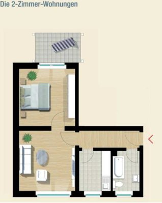 Solingen-Ohligs: 2-Zimmer-Wohnung mit Terrasse – Hbf ca. 10 Min. zu Fuß