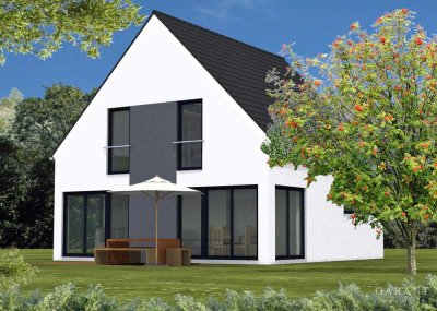 Geplantes, freistehendes Massivhaus mit Ausblick