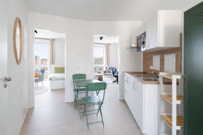 Ankommen, wohlfühlen, studieren: 2-Zimmer Design-Apartment |möbliert|Fahrstuhl |Unilage|Dachgarten