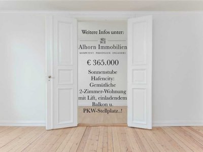 Sonnenstube Hafencity: Gemütliche 2-Zimmer-Wohnung mit Lift, einladendem Balkon u. PKW-Stellplatz..!