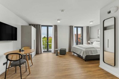 Helles, stilvoll möbliertes Studio-Apartment mit Balkon – Hamburg-Hohenfelde, nahe der Alster