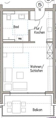 Schlüsselfertige Einzimmerwohnung *Neubau*
