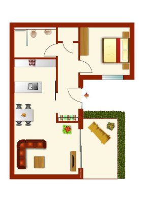 Schicke Wohnung mit Terrasse in Durlach-Aue