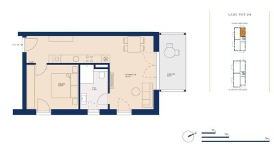 Bezugsfertige 2-Zimmer-DG-Wohnung mit Terrasse
