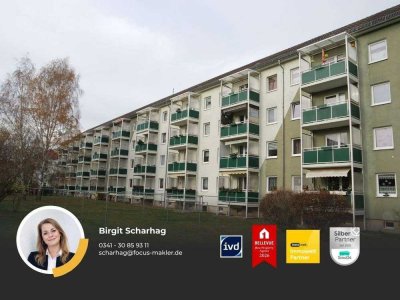 Leipzig-Sellerhausen - kleine 4-Zimmer-Wohnung mit Balkon und Wannenbad in ruhiger, grüner Umgebung