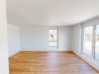 Exklusives 5-Zi.-Penthouse mit EBK und 2 großen Dachterrassen im Neubauquartier FIELD 4