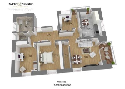 Erstbezug nach Sanierung mit Balkon: Geschmackvolle 4-Zimmer-Wohnung mit geh. Innenausstattung