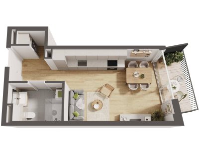 Hochwertige 1-Zimmer Neubau-Wohnung mit Balkon (W06)