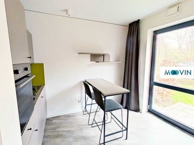 URBAN BASE: Vollmöbliertes 1-Zimmer-Large-Apartment mit EBK, TERRASSE, ALL-IN-MIETE, UVM. am Rhei...