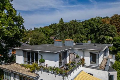 Naturnah und ruhig gelegene Dachgeschoss-Wohnung mit Panoramablick Richtung Bonner Bogen
