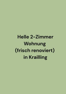 Helle, neu renovierte 2-Zimmer Wohnung in Krailling