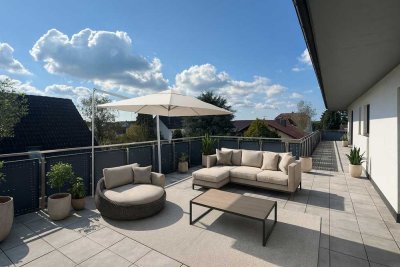 Exklusive möblierte Penthousewohnung mit riesiger Terrasse in ruhiger Lage von Mainhausen