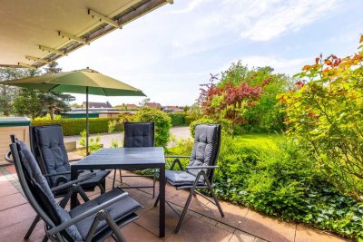 Strandnahes Wohnidyll: Gepflegte 3-Zi.-EG-Wohnung mit Terrasse & Stellplatz ~ 450 m bis zur Ostsee!
