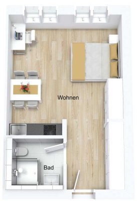 Stilvolle, neuwertige 1-Raum-Wohnung mit gehobener Innenausstattung in Karlsruhe