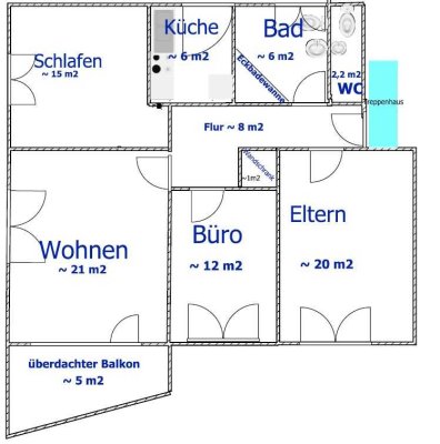 4-Zimmer Wohnung mit Balkon in Darmstadt-Mitte